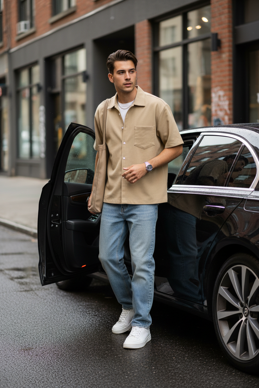 Brooklyn Republic essentials™ Boxy Heavyweight Short Sleeve Button-Up